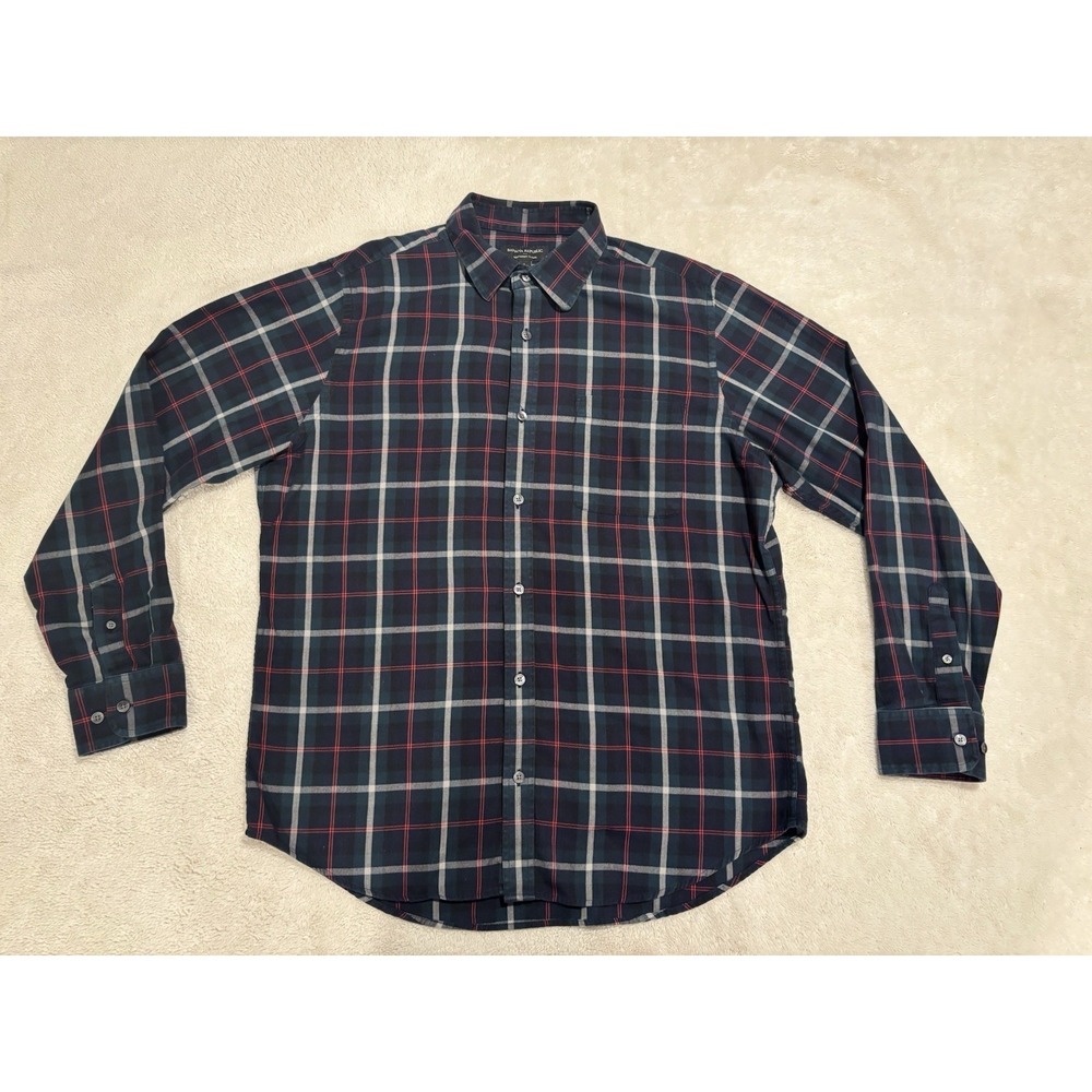 BANANA REPUBLIC cotton lightweight flannel shirt multi plaid mens large L